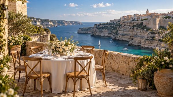 Top lieux romantiques pour un mariage avec vue mer en Corse du Sud